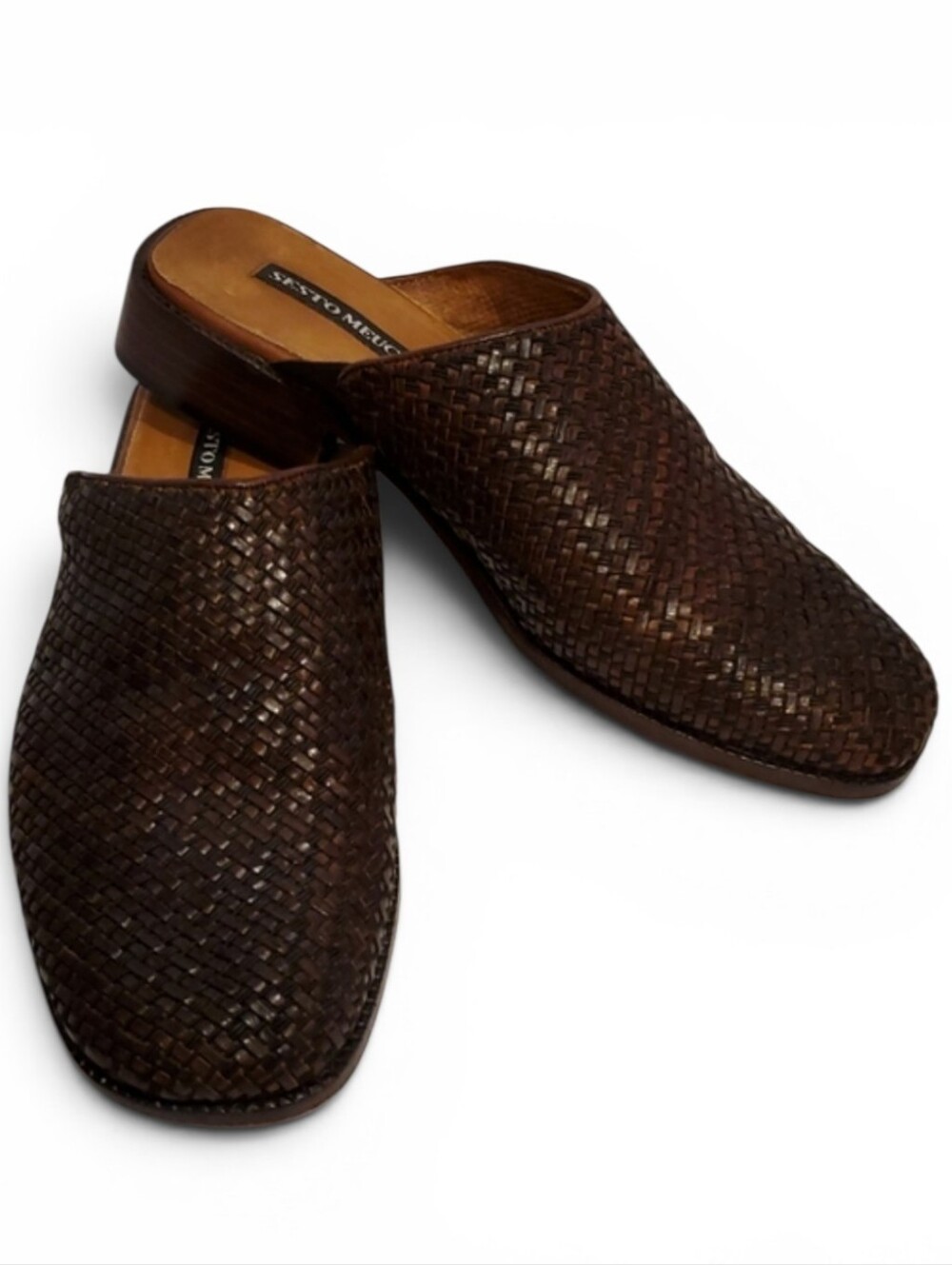 Sesto Meucci Woven Leather Mules Size 8M